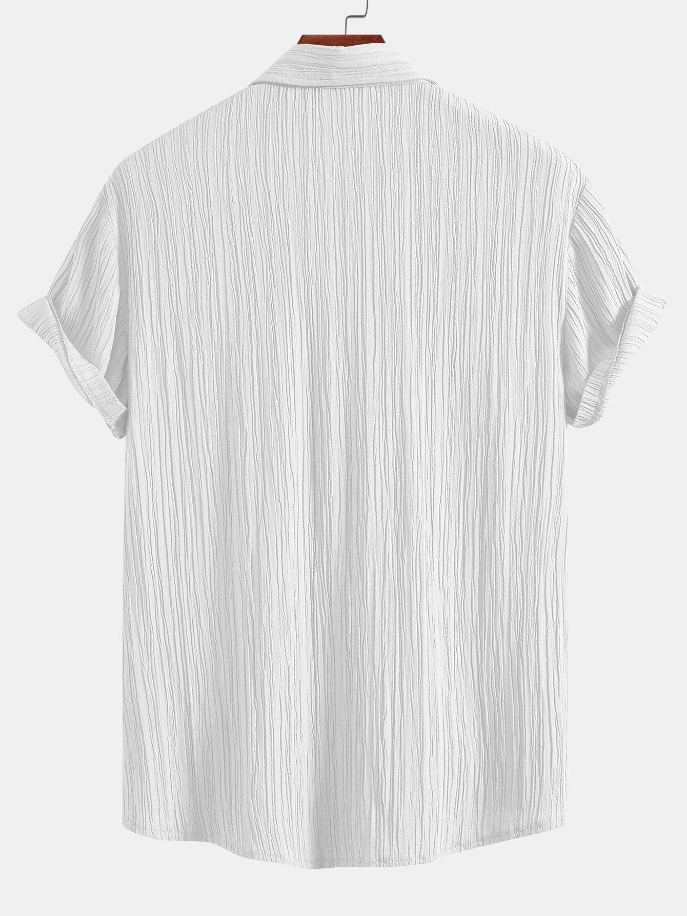 Crinkled Textured Button Up Shirt & Crinkle Textured Straight Leg Pants