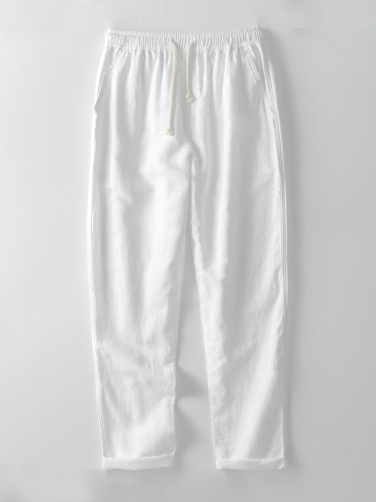 Linen Rayon Blend Pocket Utility Shirt & Straight Leg Linen Pants