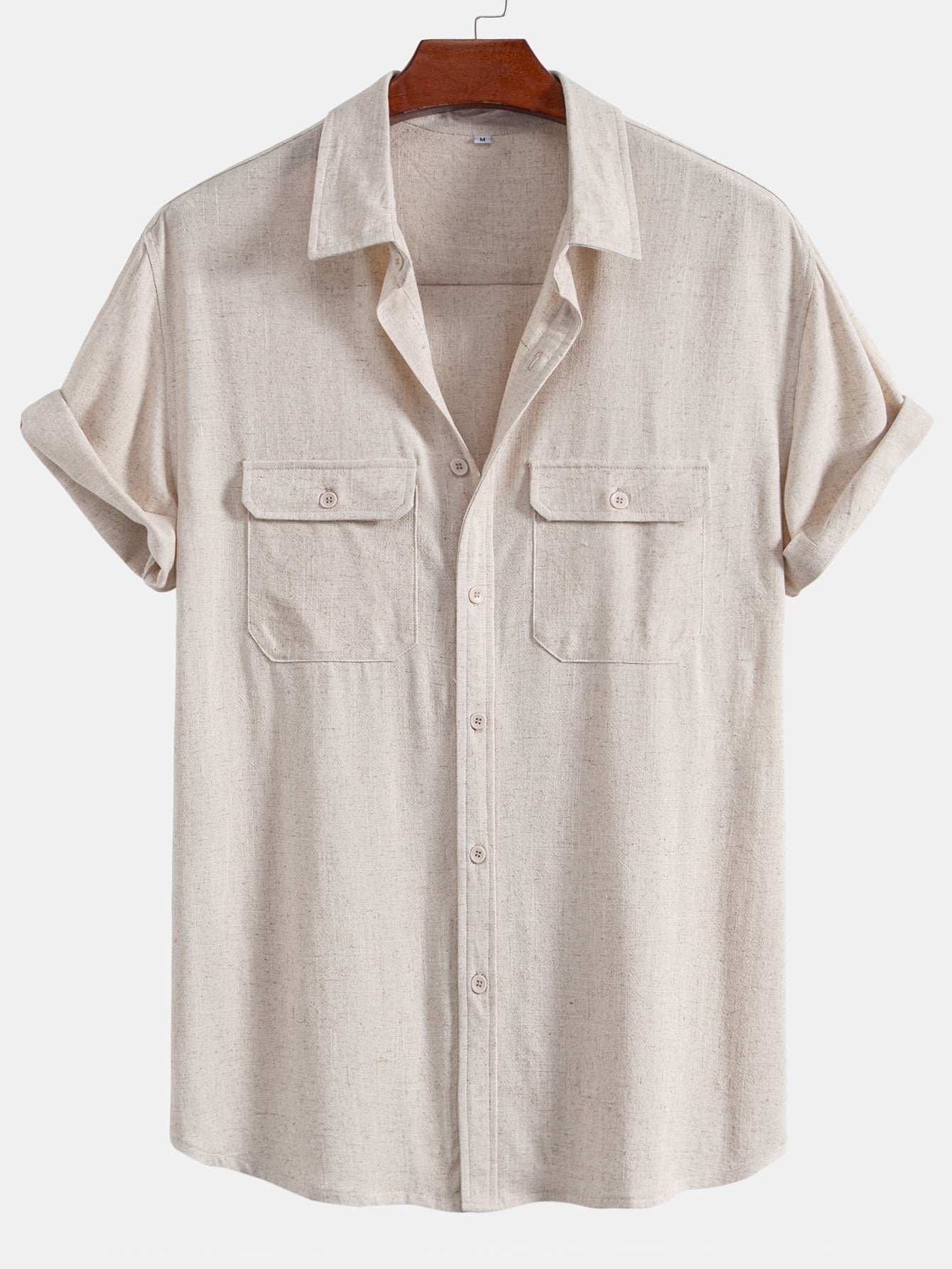 Linen Rayon Blend Pocket Utility Shirt & Straight Leg Linen Pants