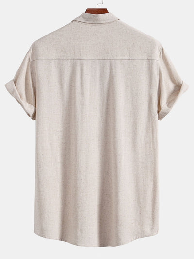 Linen Rayon Blend Pocket Utility Shirt & Straight Leg Linen Pants