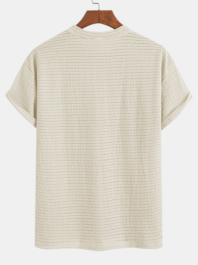 Relax Fit Striped Textured T-Shirt