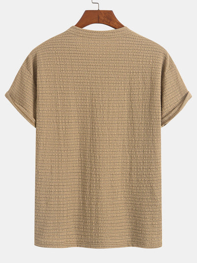Relax Fit Striped Textured T-Shirt