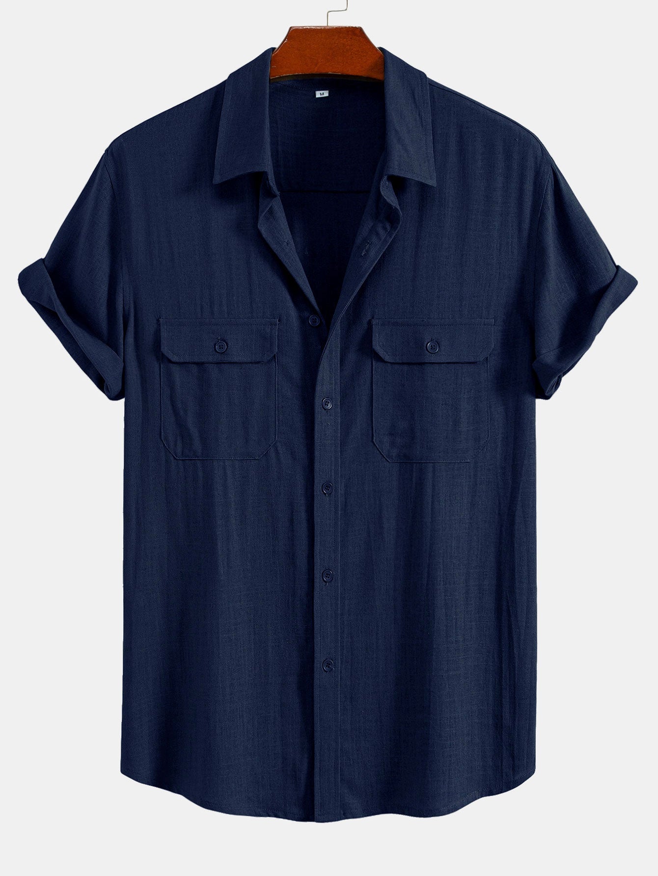 Linen Rayon Blend Pocket Utility Shirt & Straight Leg Linen Pants