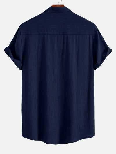 Linen Rayon Blend Pocket Utility Shirt & Straight Leg Linen Pants