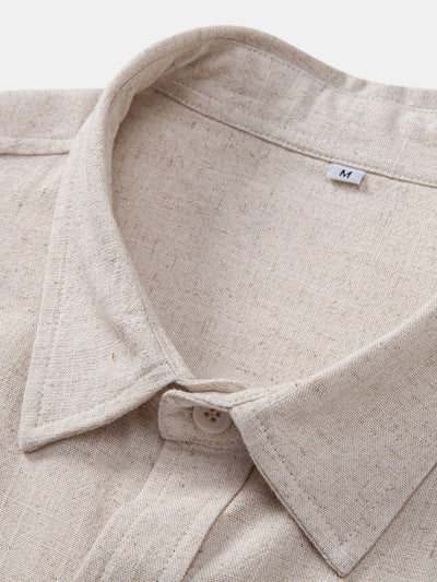 Linen Rayon Blend Pocket Utility Shirt & Straight Leg Linen Pants