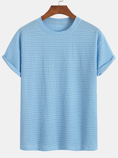 Relax Fit Striped Textured T-Shirt