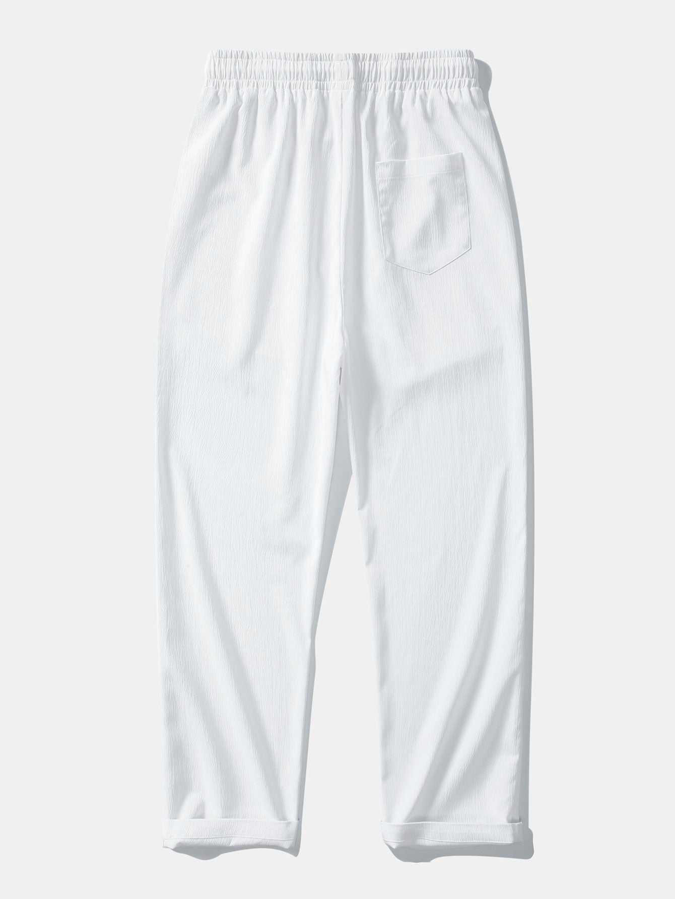 Crinkled Textured Button Up Shirt & Crinkle Textured Straight Leg Pants