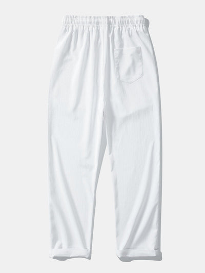 Crinkled Textured Button Up Shirt & Crinkle Textured Straight Leg Pants