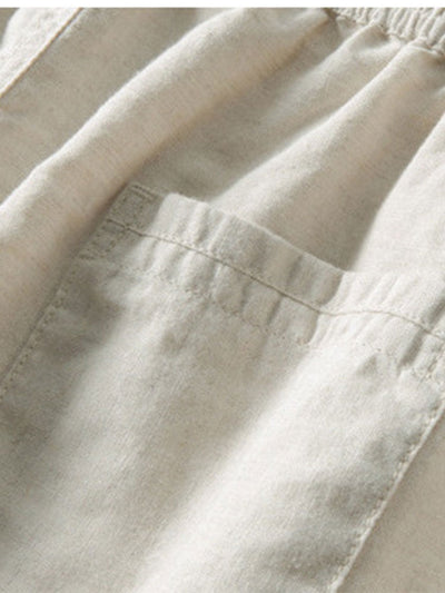 Linen Rayon Blend Pocket Utility Shirt & Straight Leg Linen Pants