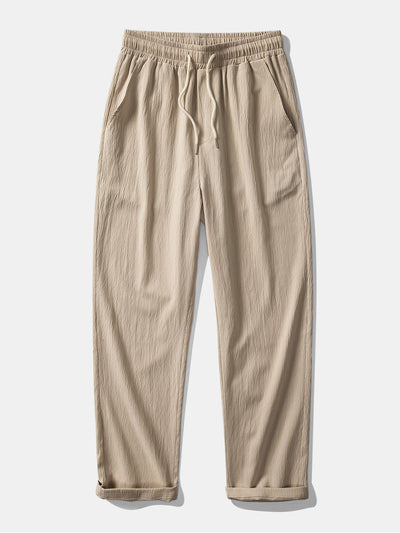 Crinkled Textured Button Up Shirt & Crinkle Textured Straight Leg Pants