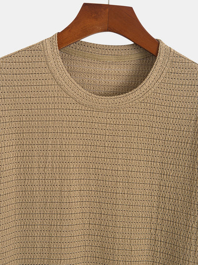 Relax Fit Striped Textured T-Shirt