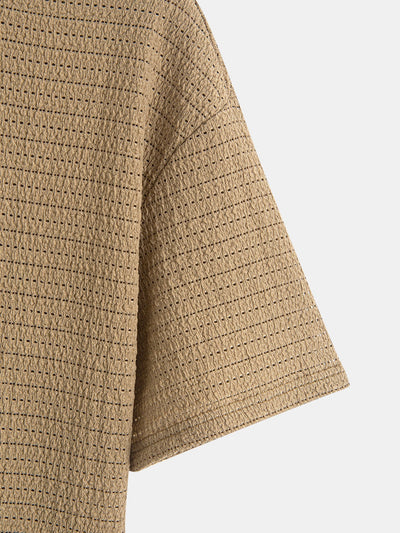 Relax Fit Striped Textured T-Shirt